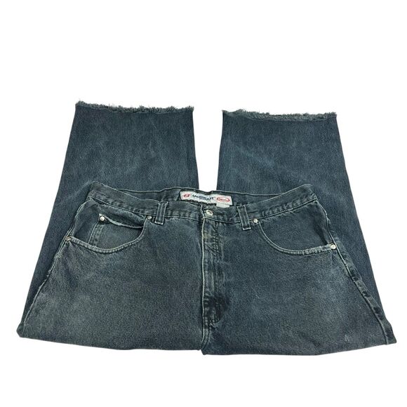 Vintage Anchor Blue Wide Leg Baggy Dark Wash Jeans Cropped Sz 39”x24.5” Men Y2K - Picture 3 of 14